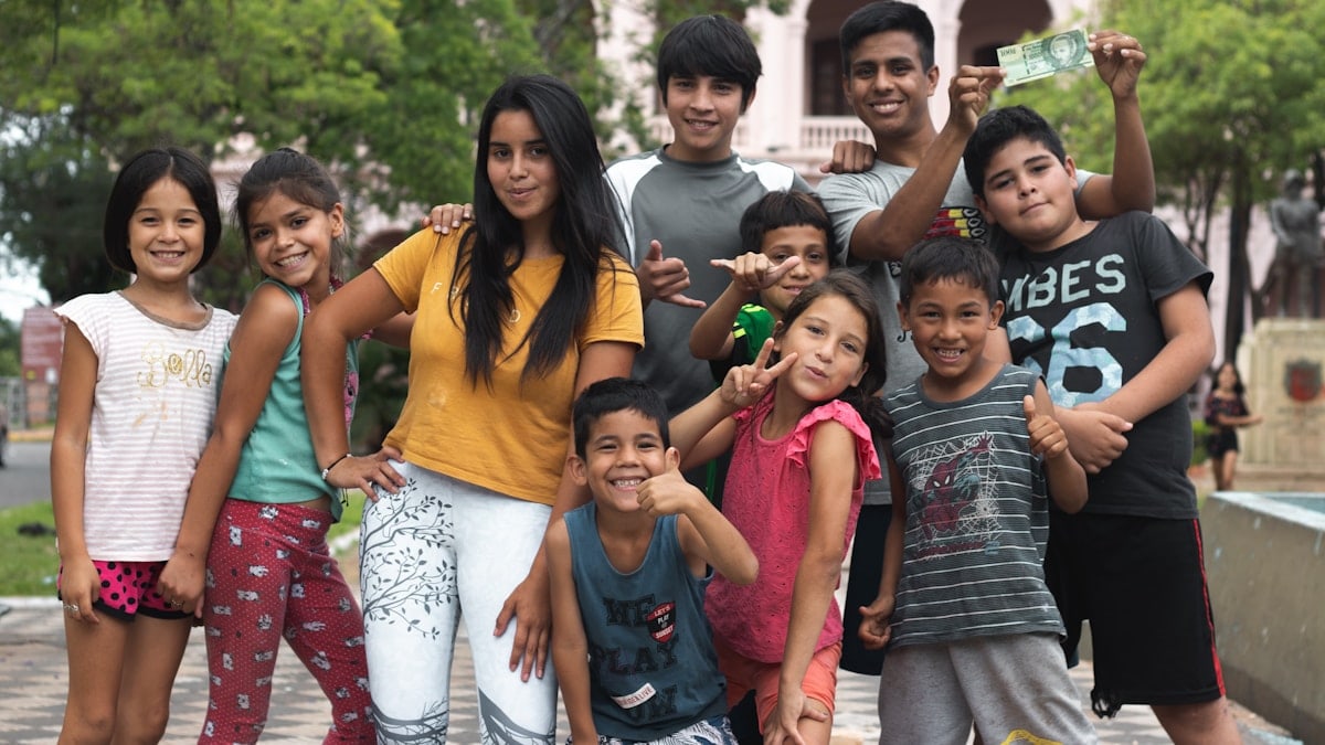 a group of children posing for a picture